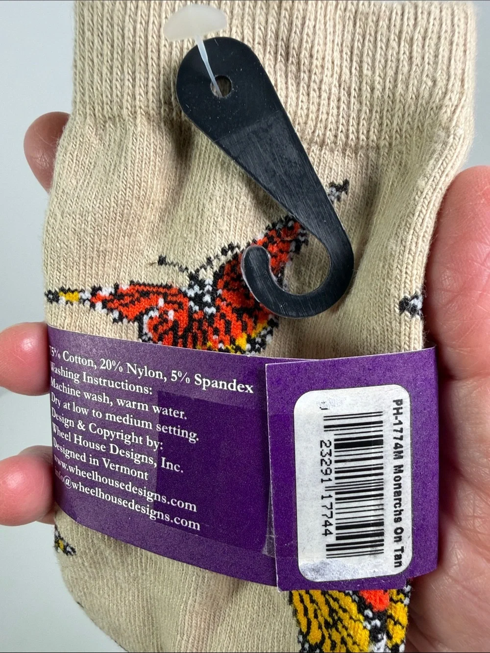 NWT Monarch Butterfly Crew Socks Women’s 9-11 Made in USA Caterpillar Chrysalis